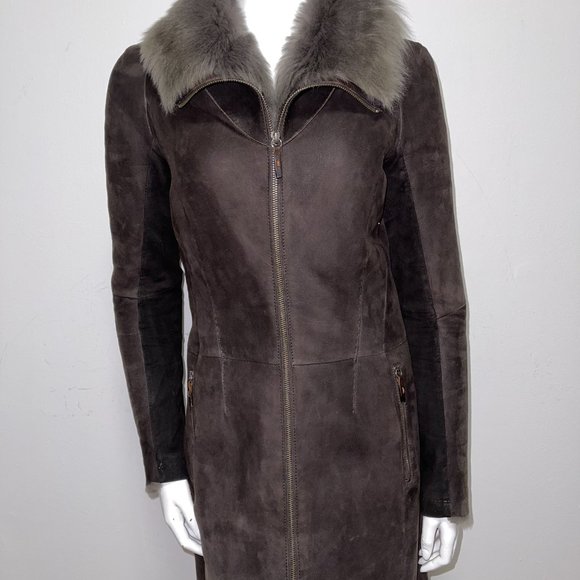 VESPUCCI SHERLING leather coat - Picture 4 of 11